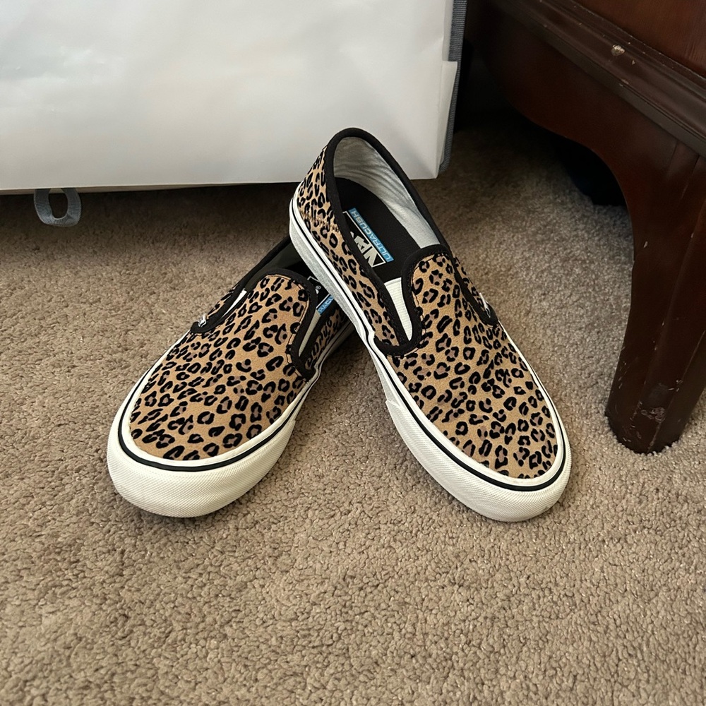 Vans Leopard Print Slip-On Sneakers